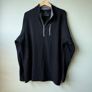 Free Fly XL Performance Bamboo 1/4 Zip Pullover Black Mens Long Sleeve